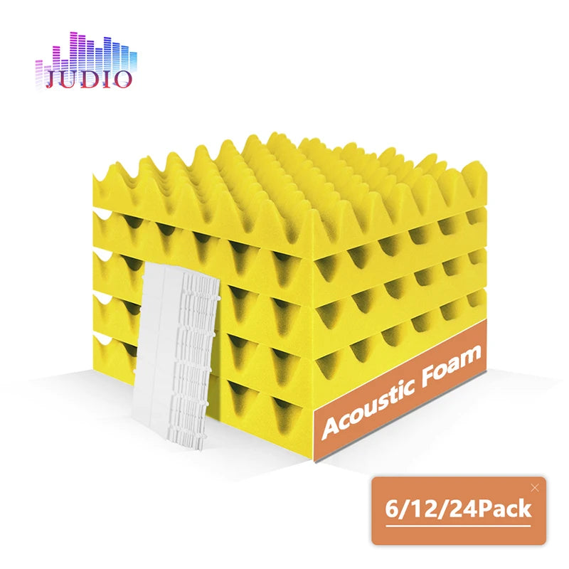 Eurobeats Acoustic Sponge 6/12/24 Pcs, KTV Room Wall Noise Reduction Insulation, For Home Music Studio Sound Proof Wall Foam Panels