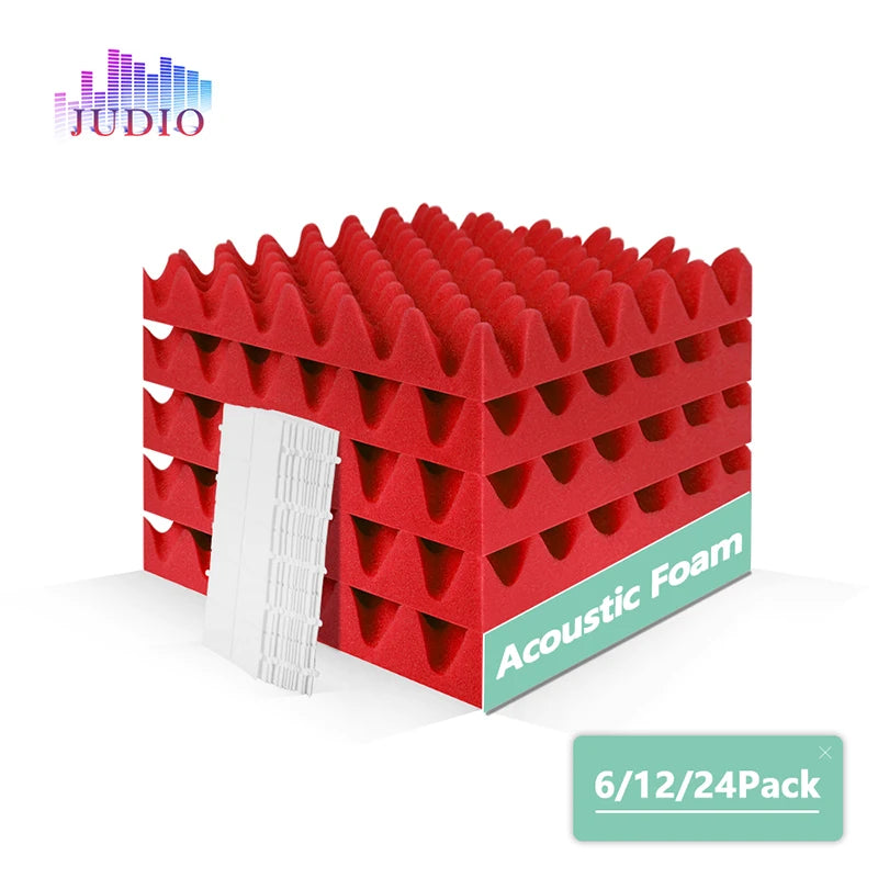 Eurobeats Acoustic Sponge 6/12/24 Pcs, KTV Room Wall Noise Reduction Insulation, For Home Music Studio Sound Proof Wall Foam Panels