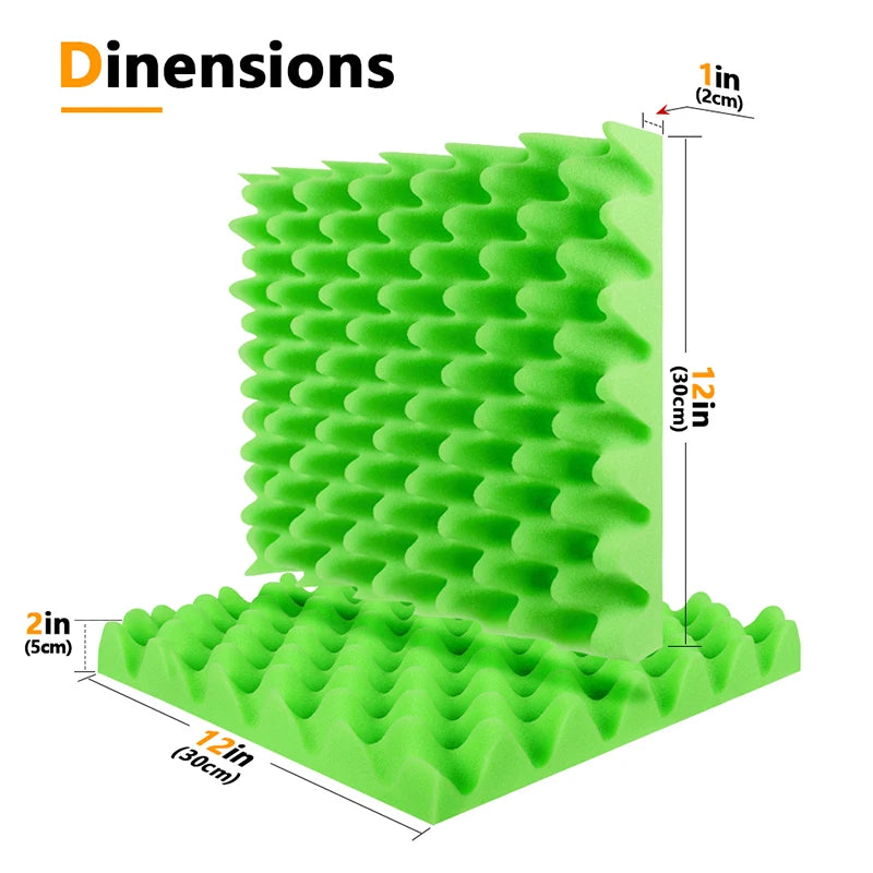 Eurobeats Acoustic Sponge 6/12/24 Pcs, KTV Room Wall Noise Reduction Insulation, For Home Music Studio Sound Proof Wall Foam Panels