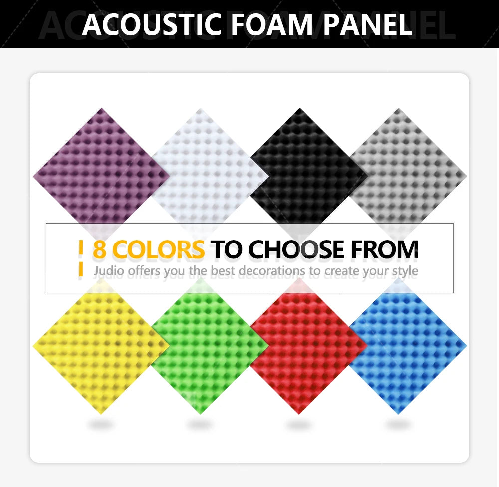Eurobeats Acoustic Sponge 6/12/24 Pcs, KTV Room Wall Noise Reduction Insulation, For Home Music Studio Sound Proof Wall Foam Panels