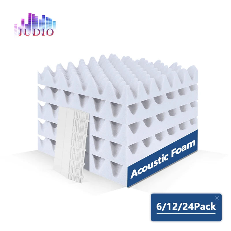 Eurobeats Acoustic Sponge 6/12/24 Pcs, KTV Room Wall Noise Reduction Insulation, For Home Music Studio Sound Proof Wall Foam Panels
