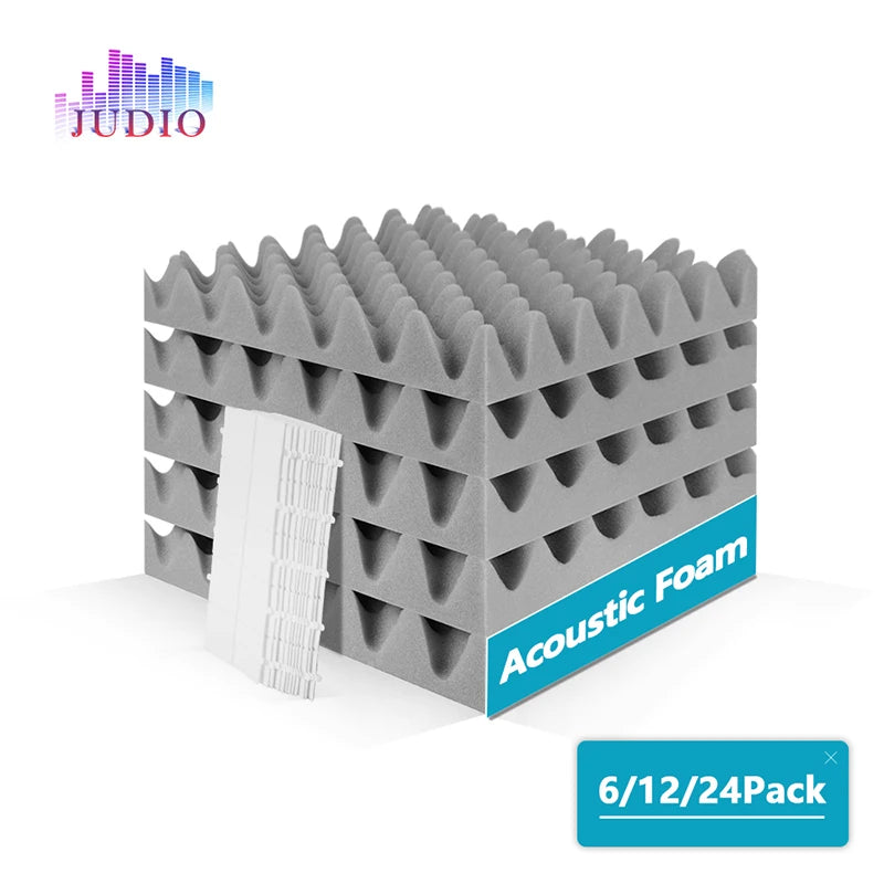 Eurobeats Acoustic Sponge 6/12/24 Pcs, KTV Room Wall Noise Reduction Insulation, For Home Music Studio Sound Proof Wall Foam Panels
