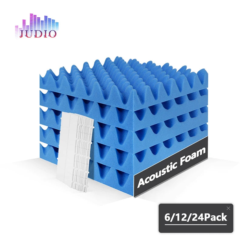 Eurobeats Acoustic Sponge 6/12/24 Pcs, KTV Room Wall Noise Reduction Insulation, For Home Music Studio Sound Proof Wall Foam Panels