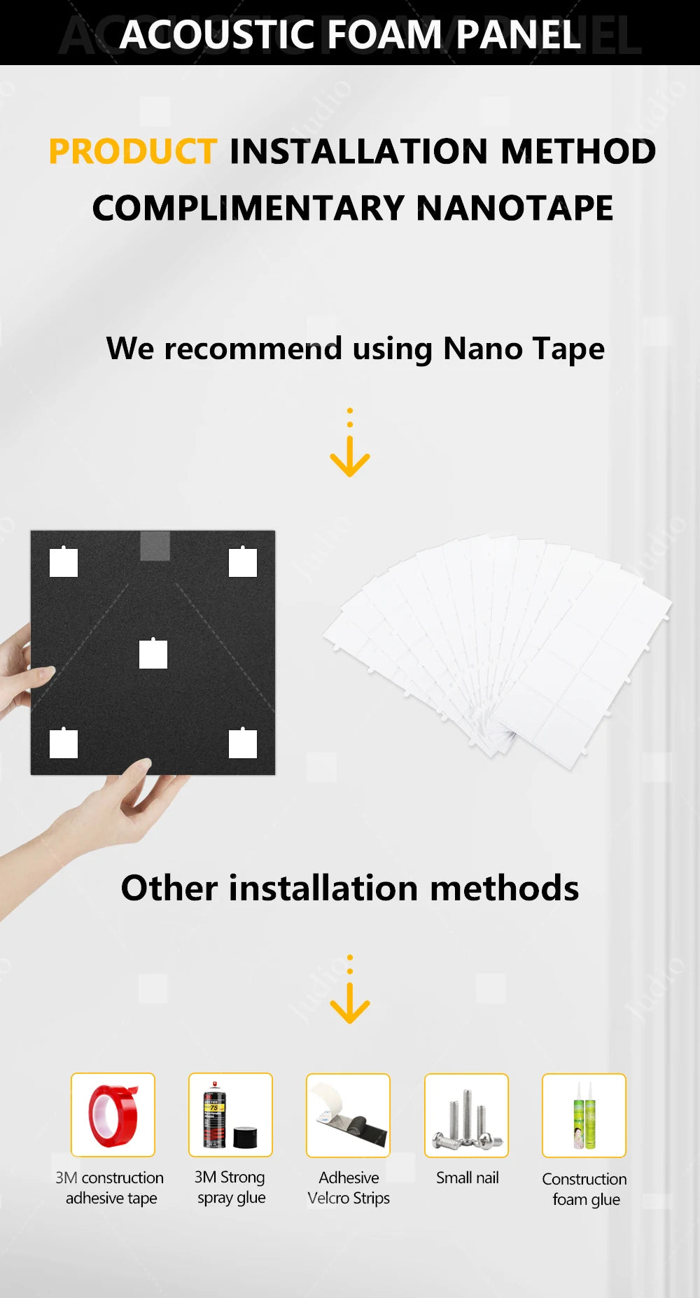 Eurobeats Acoustic Sponge 6/12/24 Pcs, KTV Room Wall Noise Reduction Insulation, For Home Music Studio Sound Proof Wall Foam Panels