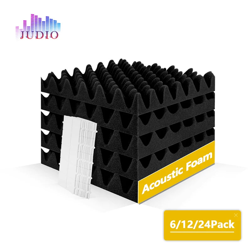 Eurobeats Acoustic Sponge 6/12/24 Pcs, KTV Room Wall Noise Reduction Insulation, For Home Music Studio Sound Proof Wall Foam Panels