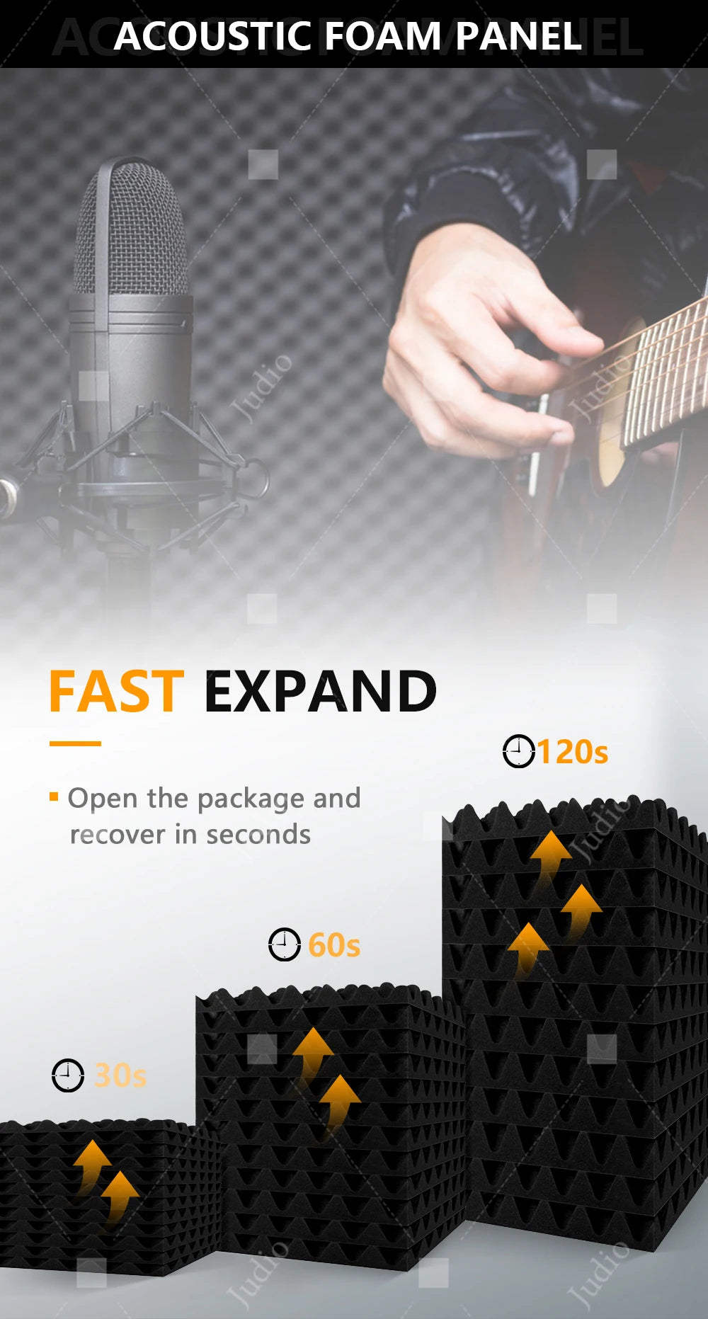 Eurobeats Acoustic Sponge 6/12/24 Pcs, KTV Room Wall Noise Reduction Insulation, For Home Music Studio Sound Proof Wall Foam Panels