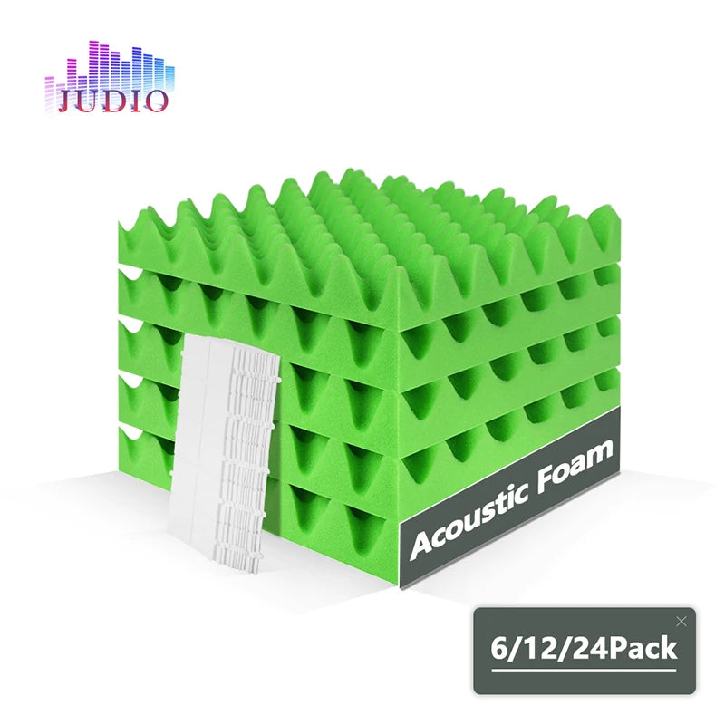 Eurobeats Acoustic Sponge 6/12/24 Pcs, KTV Room Wall Noise Reduction Insulation, For Home Music Studio Sound Proof Wall Foam Panels
